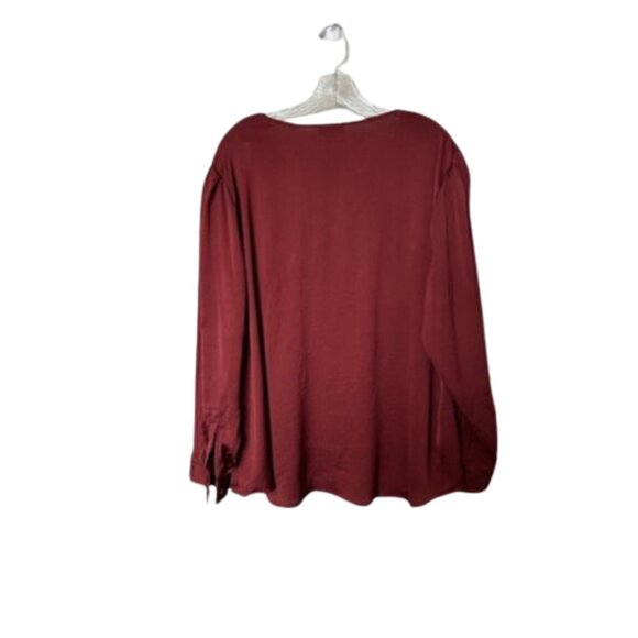 Jones New York Brick Red Button-Up Blouse Women’s 1X NWT Versatile Chic - Picture 4 of 6